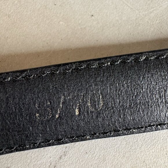 Vintage Paloma Picasso Black Leather Belt Gold \